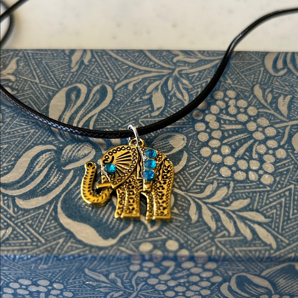 Gold Elephant Pendant Necklace